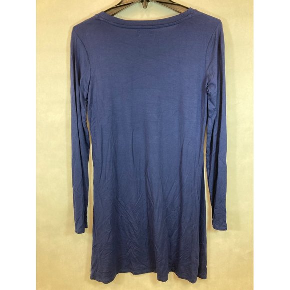 Women's Medium Blue with Rainbow Accent Fashion Top - Stylish & Versatile Tunic - Picture 4 of 4